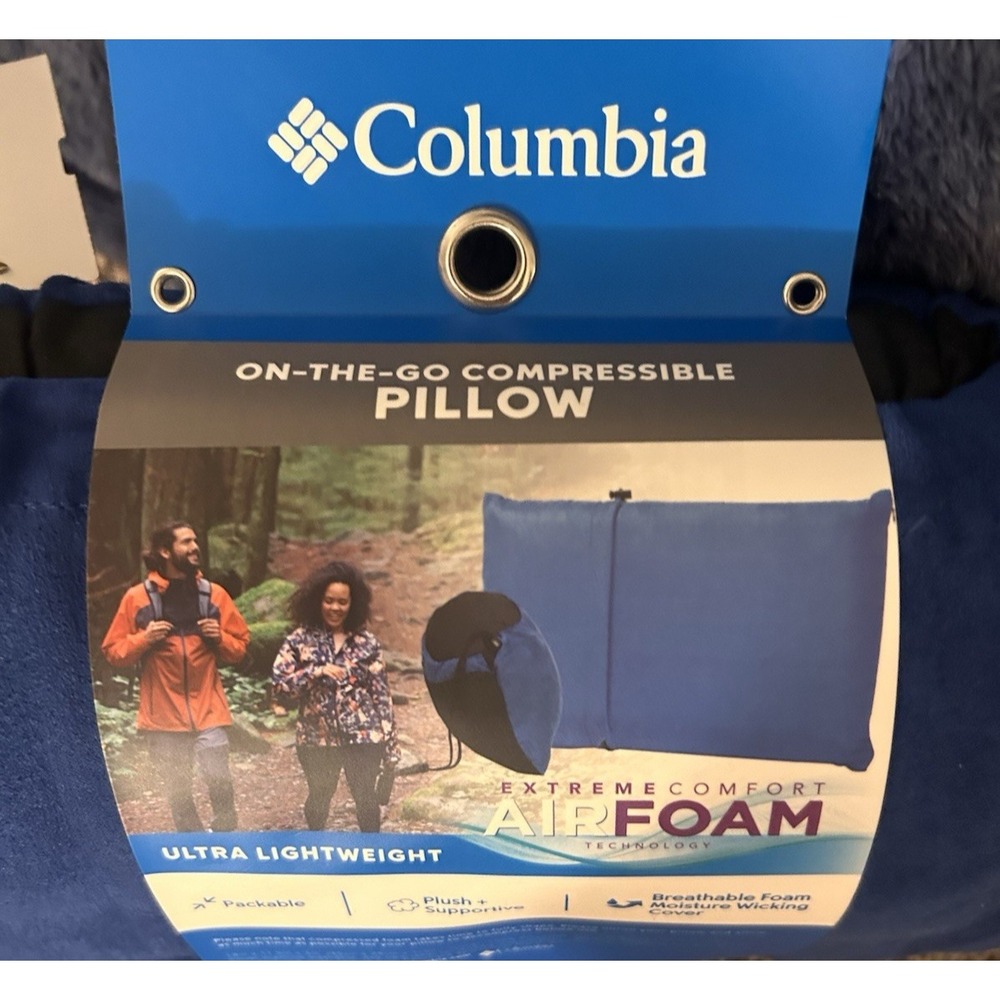 Columbia Ultra Lightweight Compressible Camping Pillow Travel Backpacking 18x11